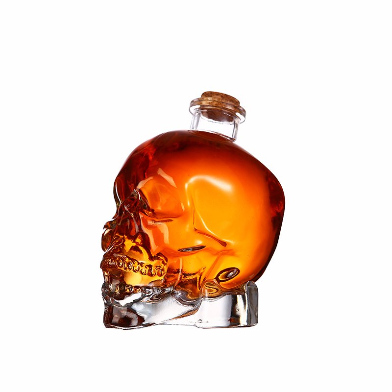 Hot sale high quality clear vodka bottle unique shaped wine glass bottles