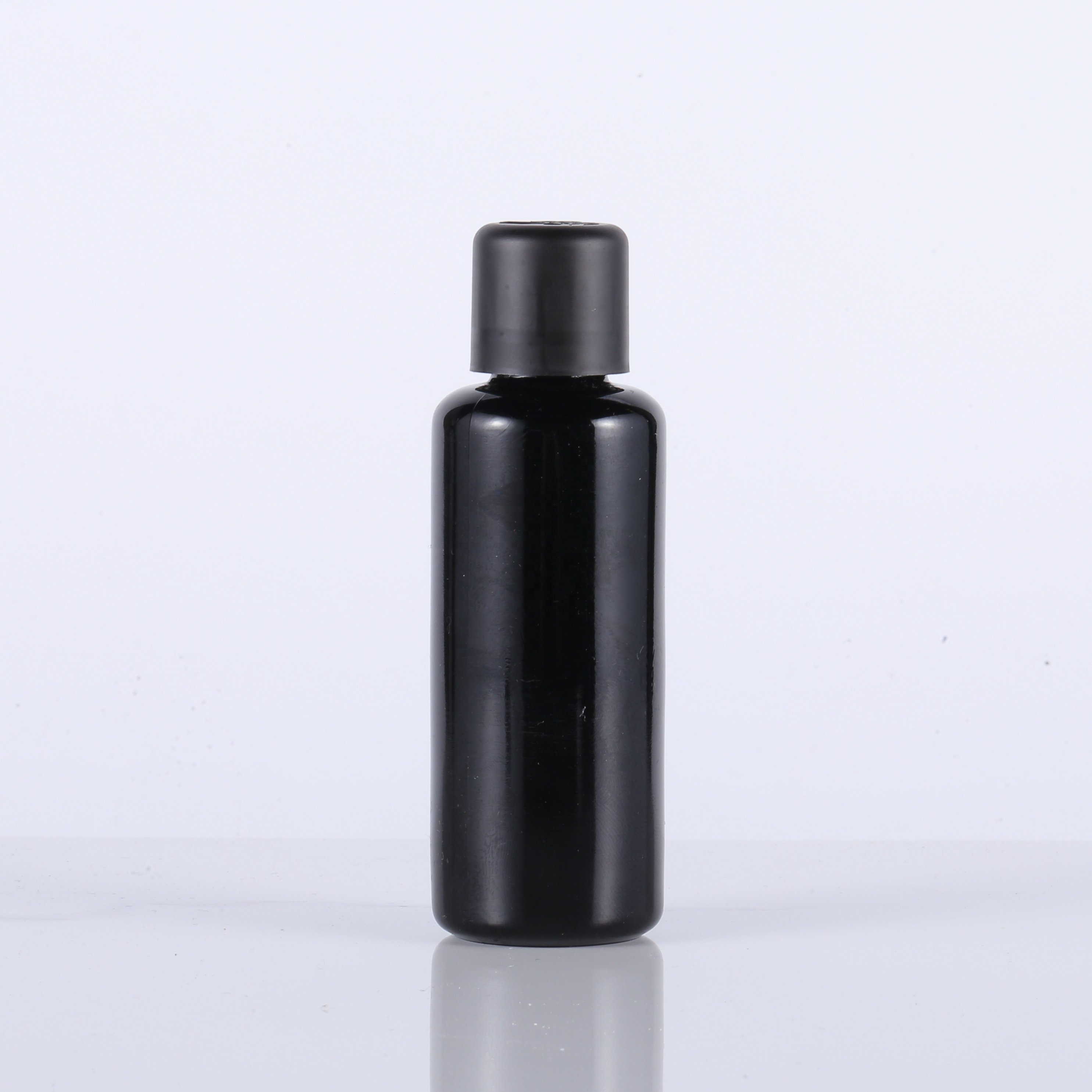 ultra violet glass bottle black glass bottle 15 ml 30 ml 50 ml 100 ml essential oil bottle with 18mm child-resistant plastic cap