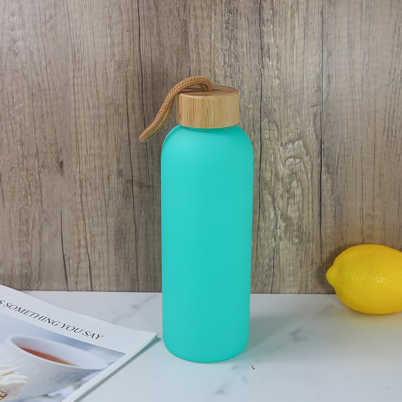 AGH New Style 750ml Sublimation colorful Glass Cup With Bamboo Lid And Tea Tumbler Bottle With Strainer
