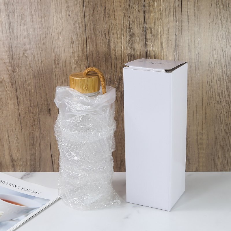 AGH New Style 750ml Sublimation colorful Glass Cup With Bamboo Lid And Tea Tumbler Bottle With Strainer