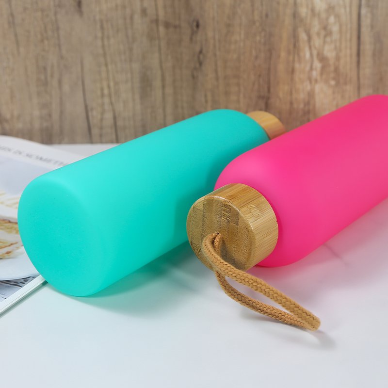AGH New Style 750ml Sublimation colorful Glass Cup With Bamboo Lid And Tea Tumbler Bottle With Strainer