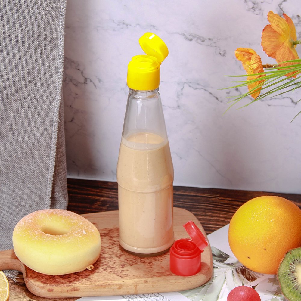 12oz chili sauce glass bottle glass hot sauce bottle with plastic lid
