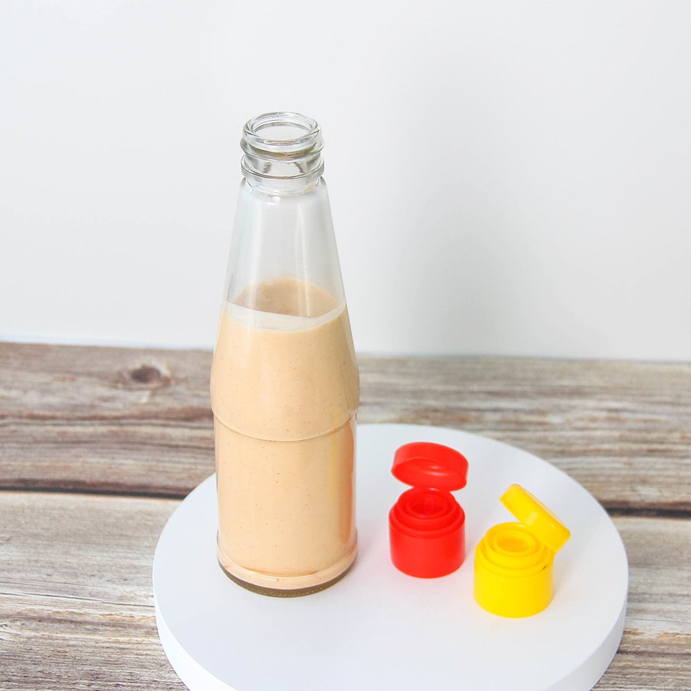 12oz chili sauce glass bottle glass hot sauce bottle with plastic lid