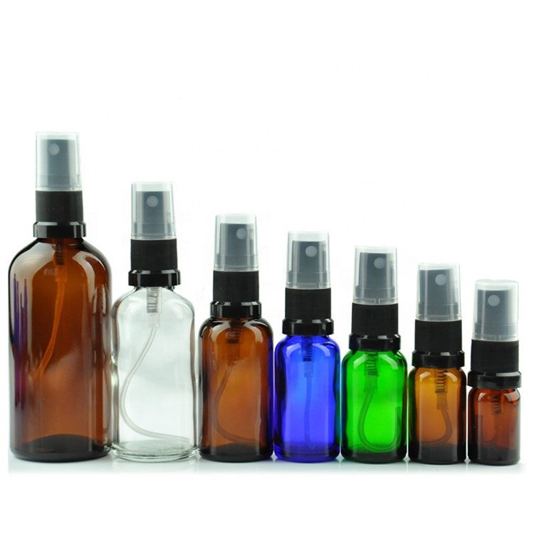 Cosmetic perfume packaging skin care clear amber 10 ml 15ml 30 ml 50ml 100 ml dispenser perfume oil spray fine mist glass bottle