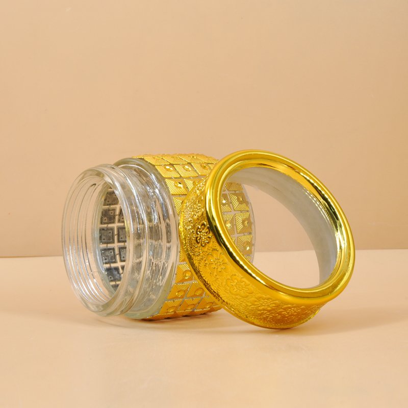 Wholesale 100ml dubai saffron empty glass bottle capsule storage jar glass with screw lid