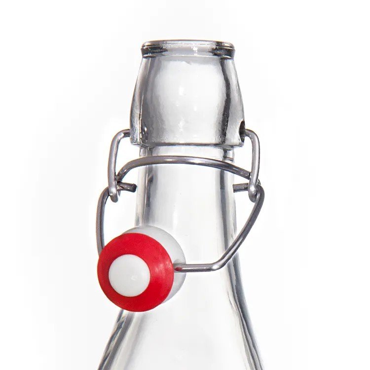 Wholesale 250ml 500ml 750ml 1000ml round and square swing top glass bottles for mineral water or sparkling water