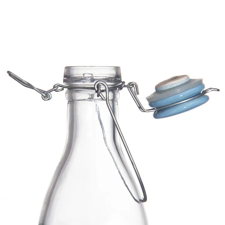 Wholesale 250ml 500ml 750ml 1000ml round and square swing top glass bottles for mineral water or sparkling water