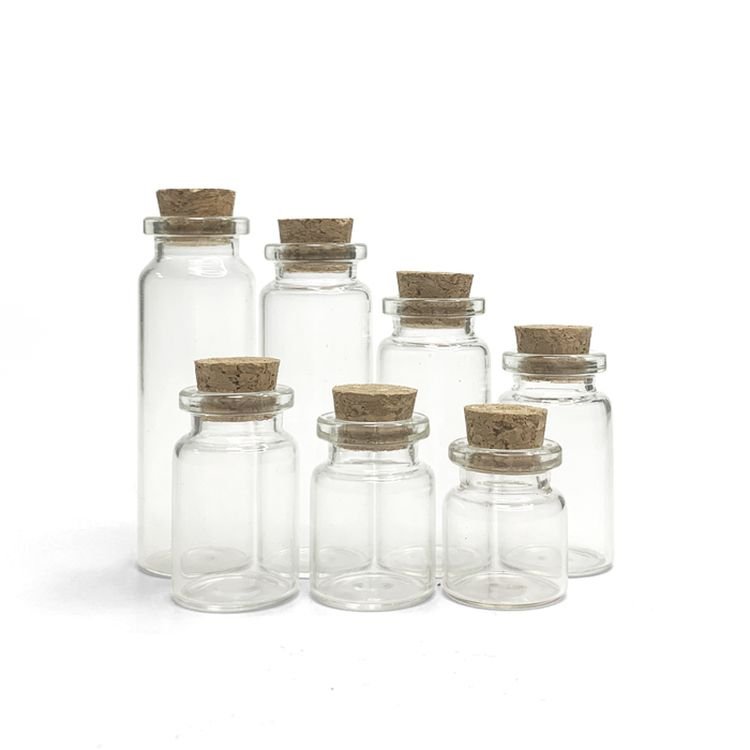 Width 30mm Mini Bottles With Cor Lids Wishing Message Glass Bottles Vials Pudding Glass Jar With cork glass bottle stopper