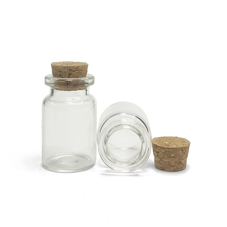 Width 30mm Mini Bottles With Cor Lids Wishing Message Glass Bottles Vials Pudding Glass Jar With cork glass bottle stopper