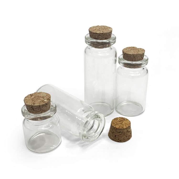 Width 30mm Mini Bottles With Cor Lids Wishing Message Glass Bottles Vials Pudding Glass Jar With cork glass bottle stopper