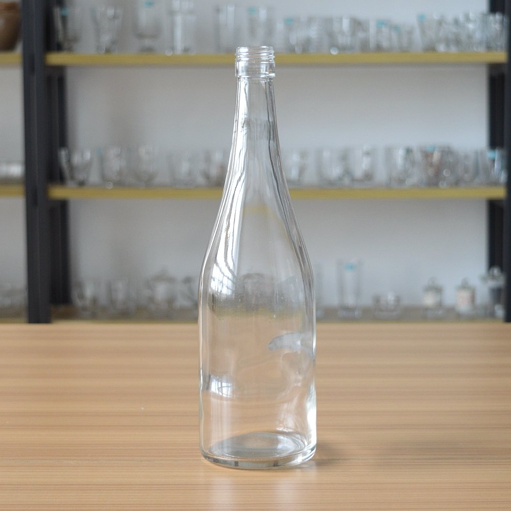 Packaging usage water drop cheap 750ml glass water bottle