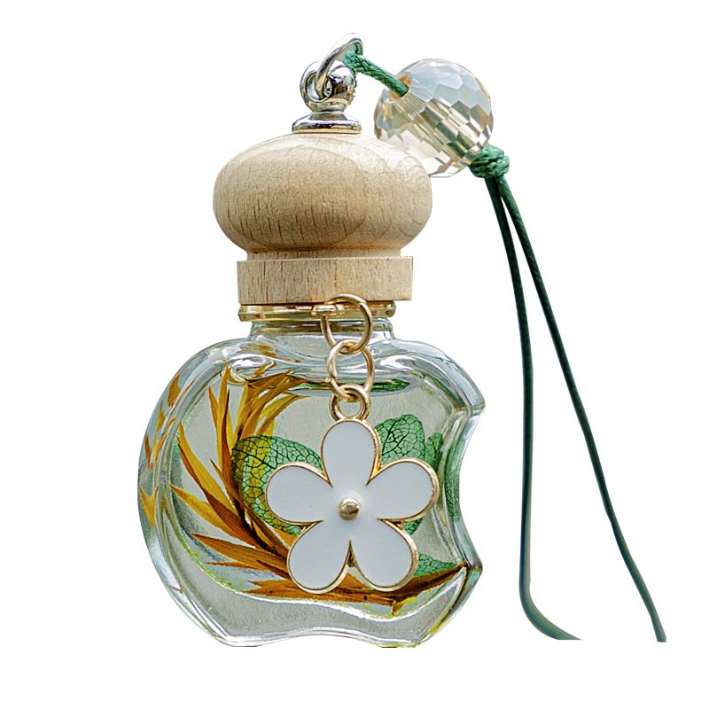 Aroma Home 15ML Fragrance Products Air Freshener Flower Glass Bottle Wooden Lid Hanging Car Aromatherapy Reed Difffusers