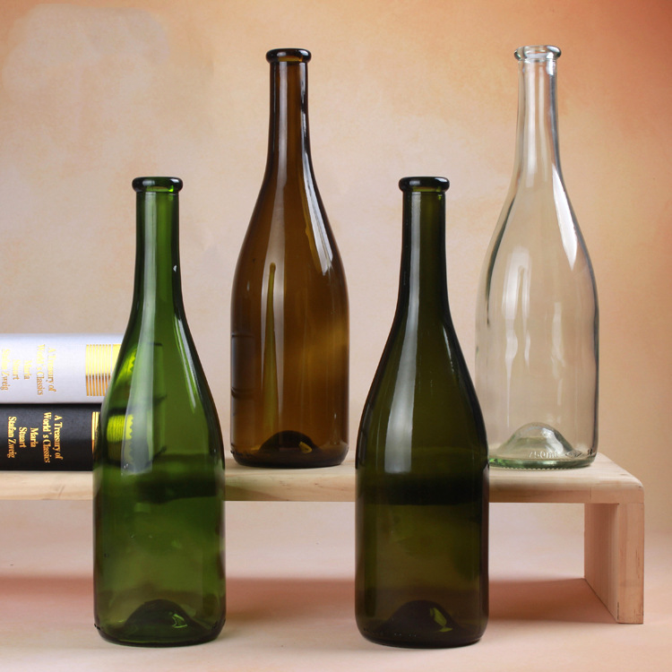 Custom Empty Mini Small 187 375 750 Ml Burgundy Screw Sealing Cheap Champagne Wine Glass Bottles