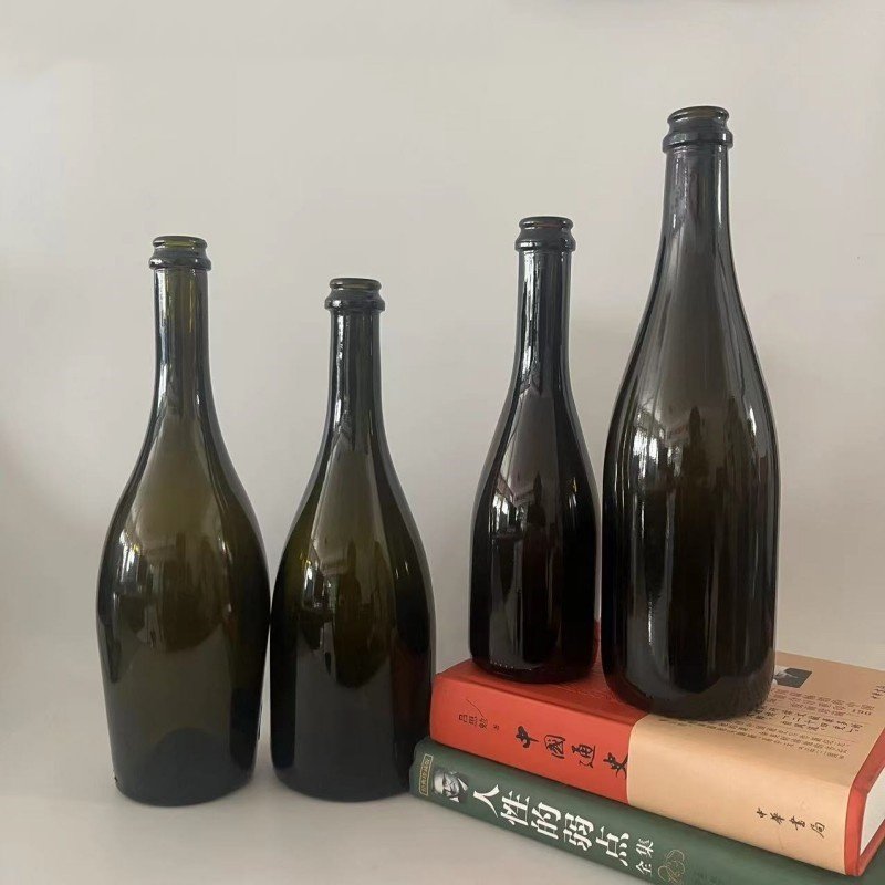 Custom Empty Mini Small 187 375 750 Ml Burgundy Screw Sealing Cheap Champagne Wine Glass Bottles