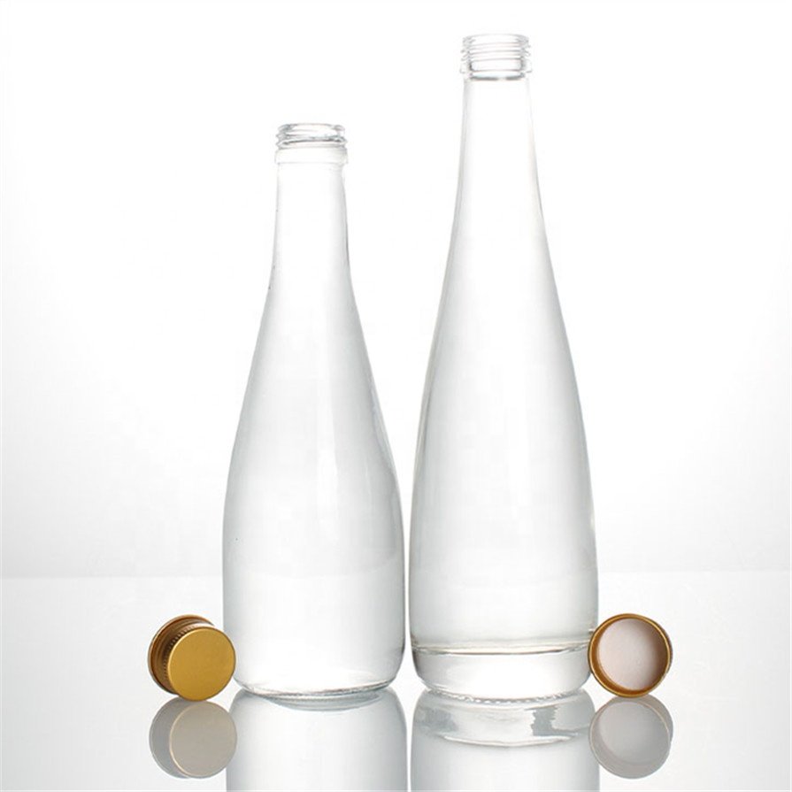 Tear Drop Shape Stock Sparkling Spring Water Fiji Natural empty Soda Glass bottles 25.4 Oz