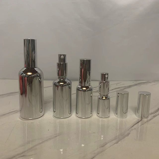 Hengjian 10ml 15ml 20ml 30ml 50ml 100ml lotion bottle for skin care cream / silver empty cosmetic bottle with pump