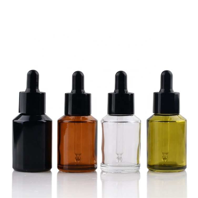 Cosmetic packaging matte black frosted amber 1 2 4 oz lotion essential oil glass bottle with pump dropper screw cap for shampoo