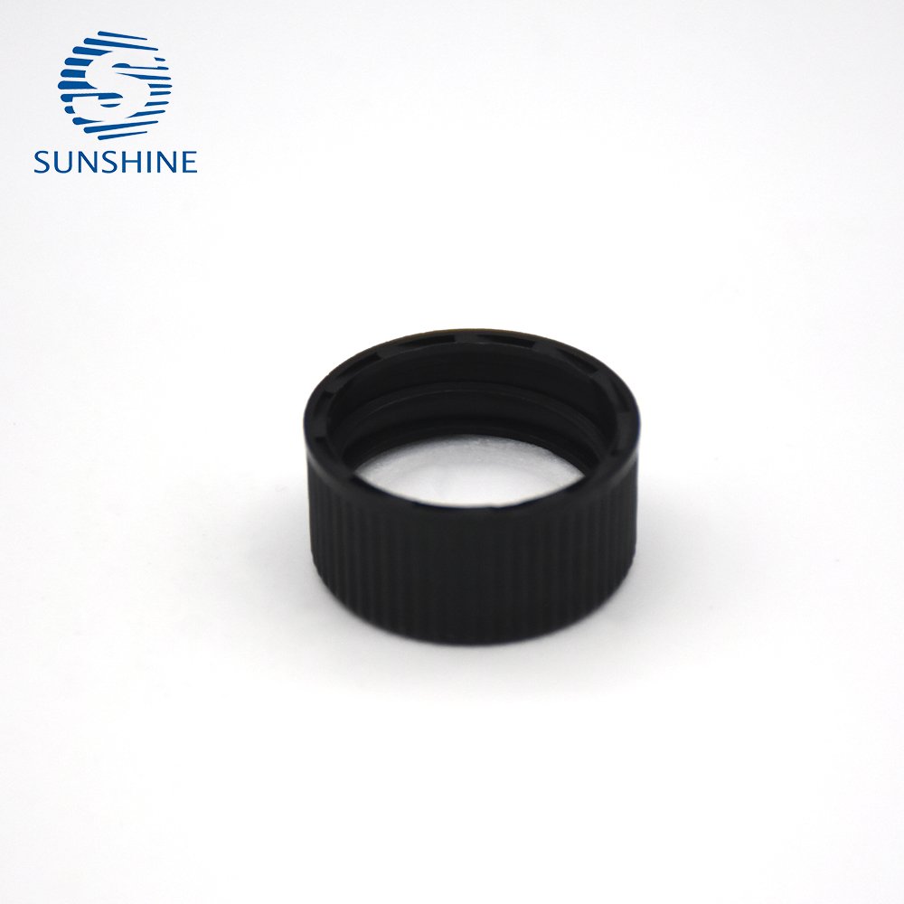 Good quality 20ml clear transparent color glass tube vial screw neck with M20 plastic black screw thread cap