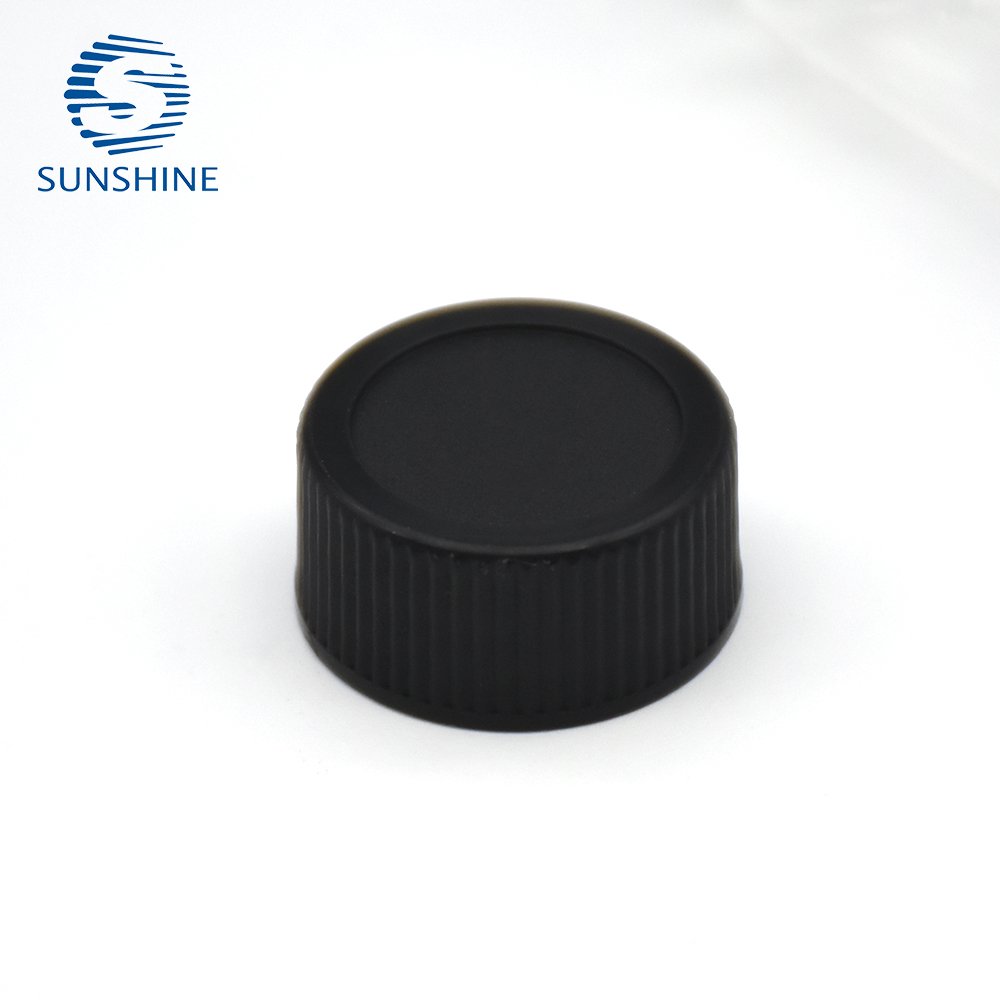 Good quality 20ml clear transparent color glass tube vial screw neck with M20 plastic black screw thread cap