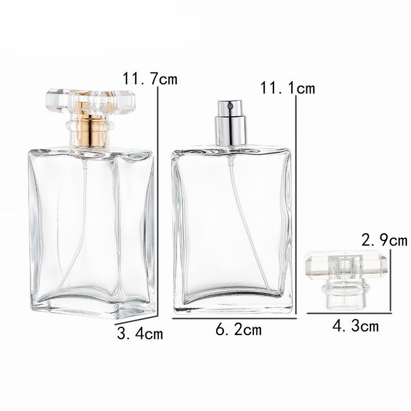 Large capacity 100ml clear glass Glass Spray Bottle Clear Empty Atomizer Perfume Bottle spray women empty fragrance bottle