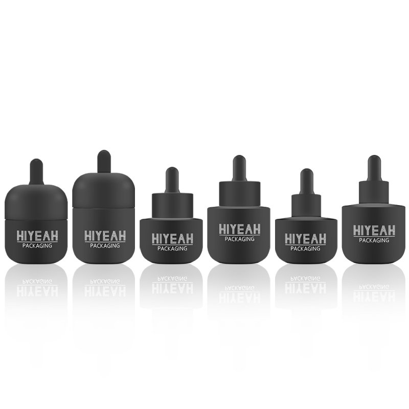 Round Oil Serum Glass Dropper Bottle 30ml Eye Dropper Glass Bottle Pink Black Dropper Bottle For Cosmetic