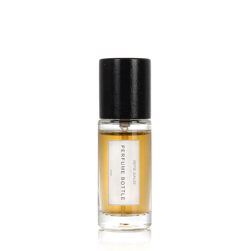 New 20ml round Curly Glass Perfume Bottle with Wooden Cap Empty Spray Bottle