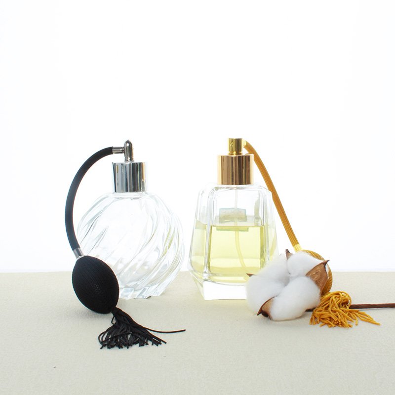 100ml Clear Vintage Style Perfume Bottle Long/Short Spray Tassels Atomizer Pump Refillable Glass Bottles