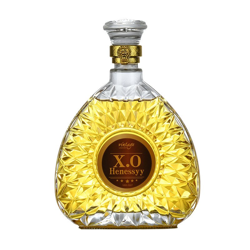 500ml 750ml Customizable Products Flat Wine Bottle Empty Liquor Glass Bottles with glass lid