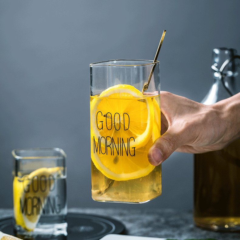 Clear Thin Glass Bottle 400ml Milk Coffee sport Square Glass Water Cup Custom Juice Tea Mug