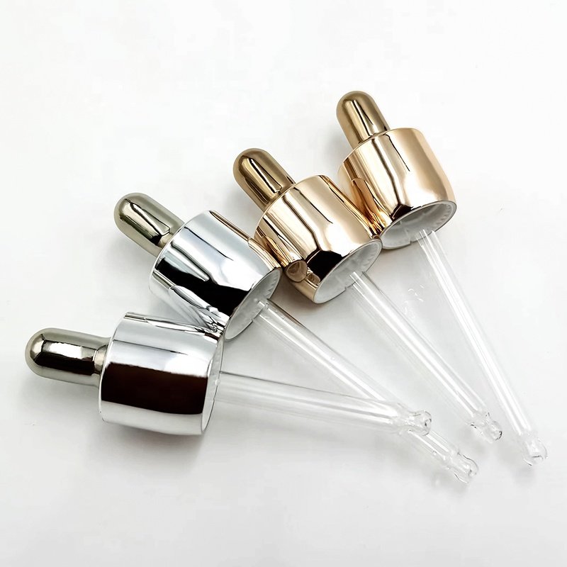 30ml glass dropper bottle eco friendly shoulder aluminum skincare packaging for serum essential oil