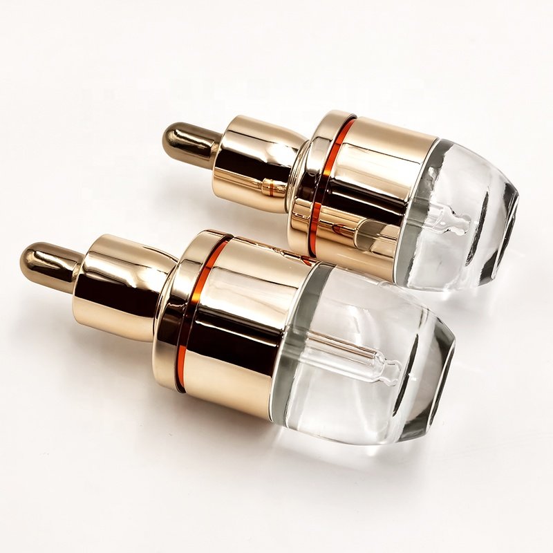 30ml glass dropper bottle eco friendly shoulder aluminum skincare packaging for serum essential oil
