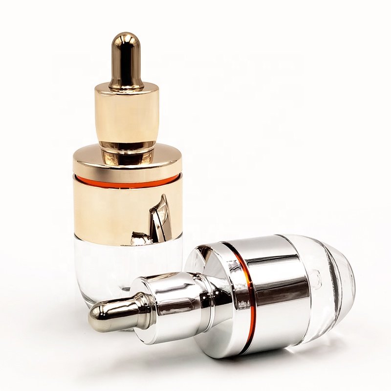 30ml glass dropper bottle eco friendly shoulder aluminum skincare packaging for serum essential oil