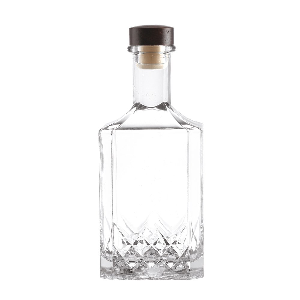 Custom Empty 700ml russian luxury gin glass bottles for spirits with Stopper Screw Cap Cork