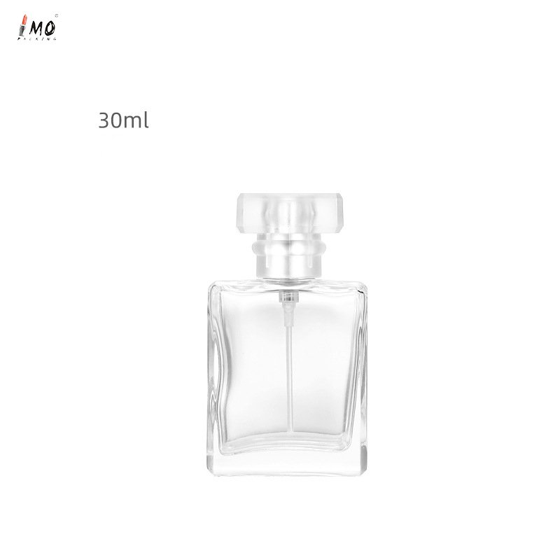 30ml 50ml 100ml Square Refillable Unique Glass Pump Empty Bottles For Perfume Cosmetics Packaging Bottles Wholesale