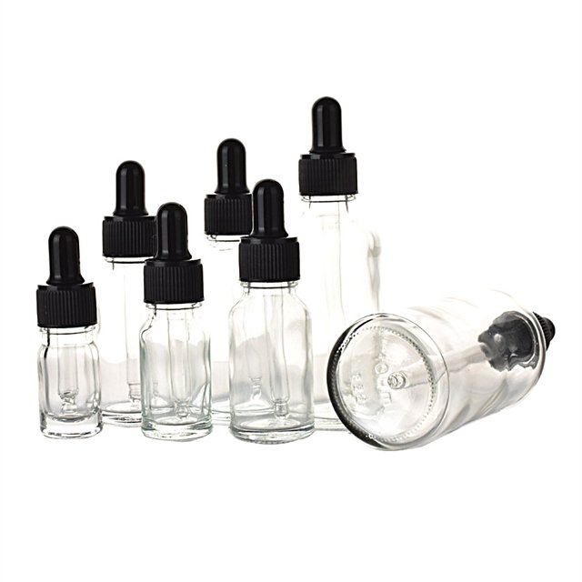 Essential oil bottle matte transparent essential oil serum glass dropper Glass Bottle with Calibrated Glass pipette