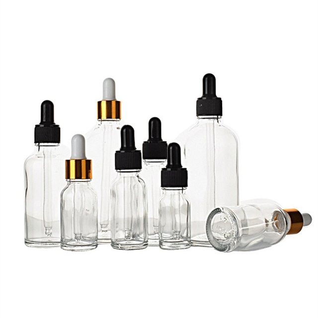 Essential oil bottle matte transparent essential oil serum glass dropper Glass Bottle with Calibrated Glass pipette
