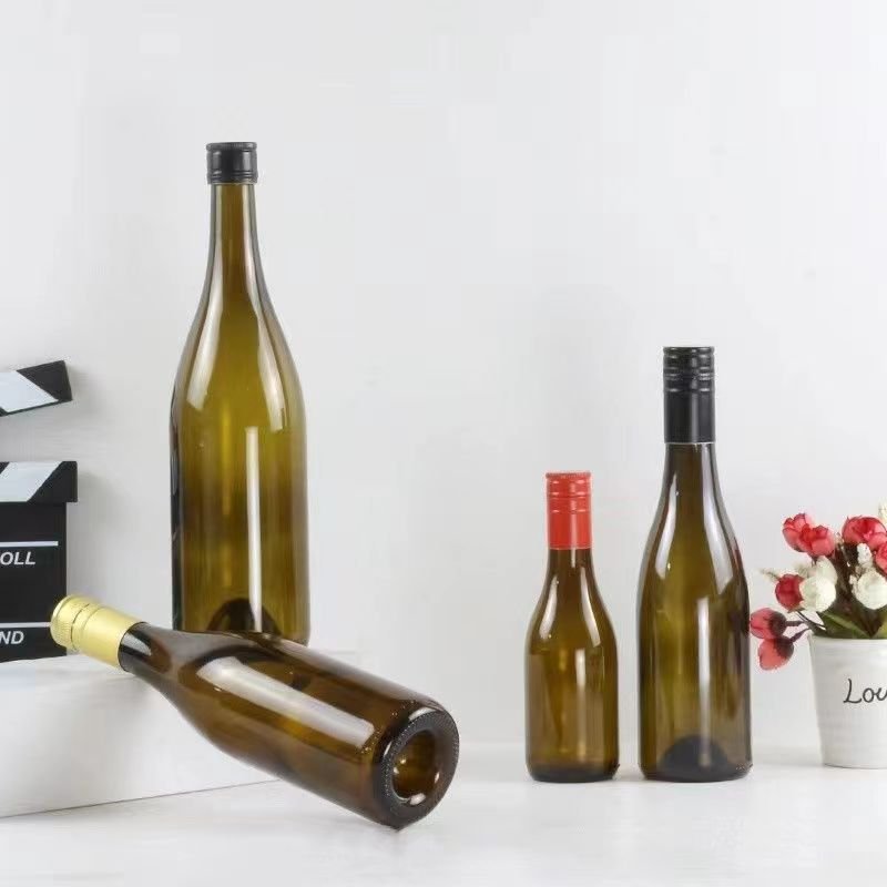 Wholesale brown dark green Wine bottle 750ml 1000ml California Burgundy champagne glass red wine bottle