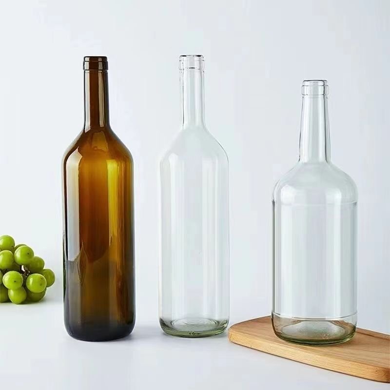 Wholesale brown dark green Wine bottle 750ml 1000ml California Burgundy champagne glass red wine bottle