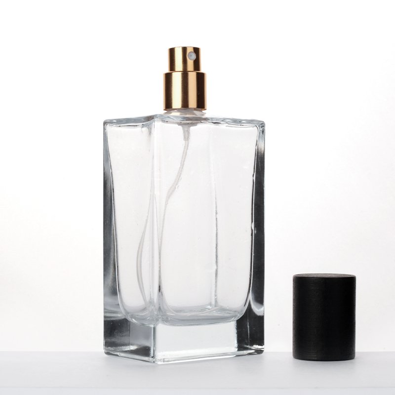 Refillable Empty 100 ml Rectangle Fragrance Luxury Perfume Glass Bottle with Box