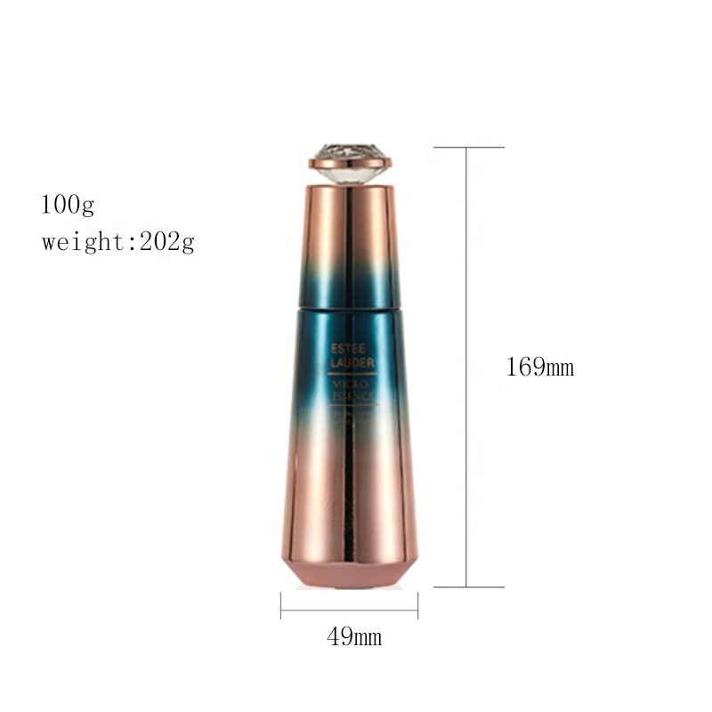 round bottle High end customized electroplating bottle Skin care product packaging cosmetic glass bottle set