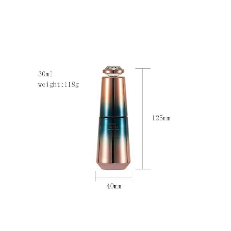 round bottle High end customized electroplating bottle Skin care product packaging cosmetic glass bottle set