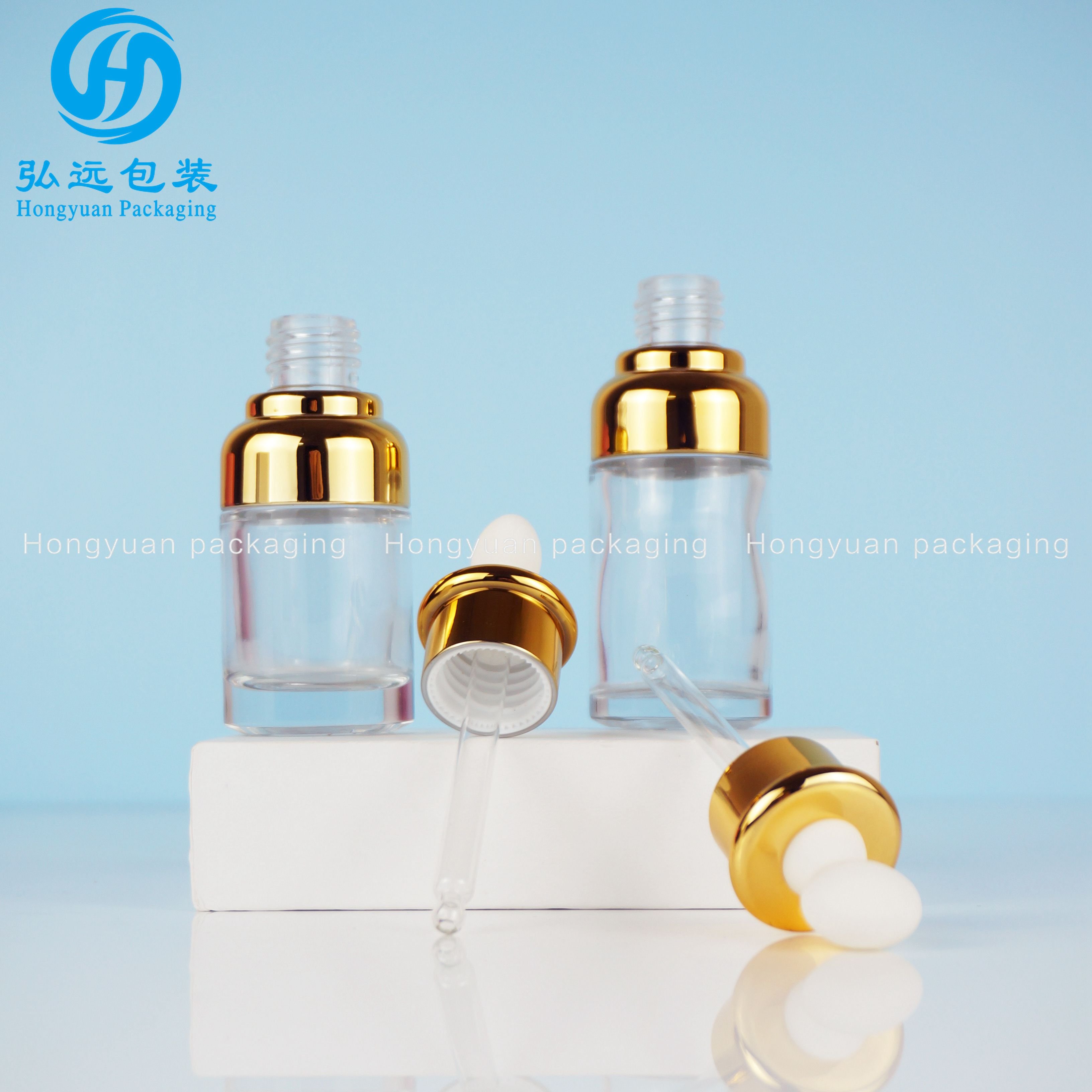 Dropper Glass Bottle in Stock 20ml 30ml 50 ml Glass water Bottles and oil bottle of skincare packaging