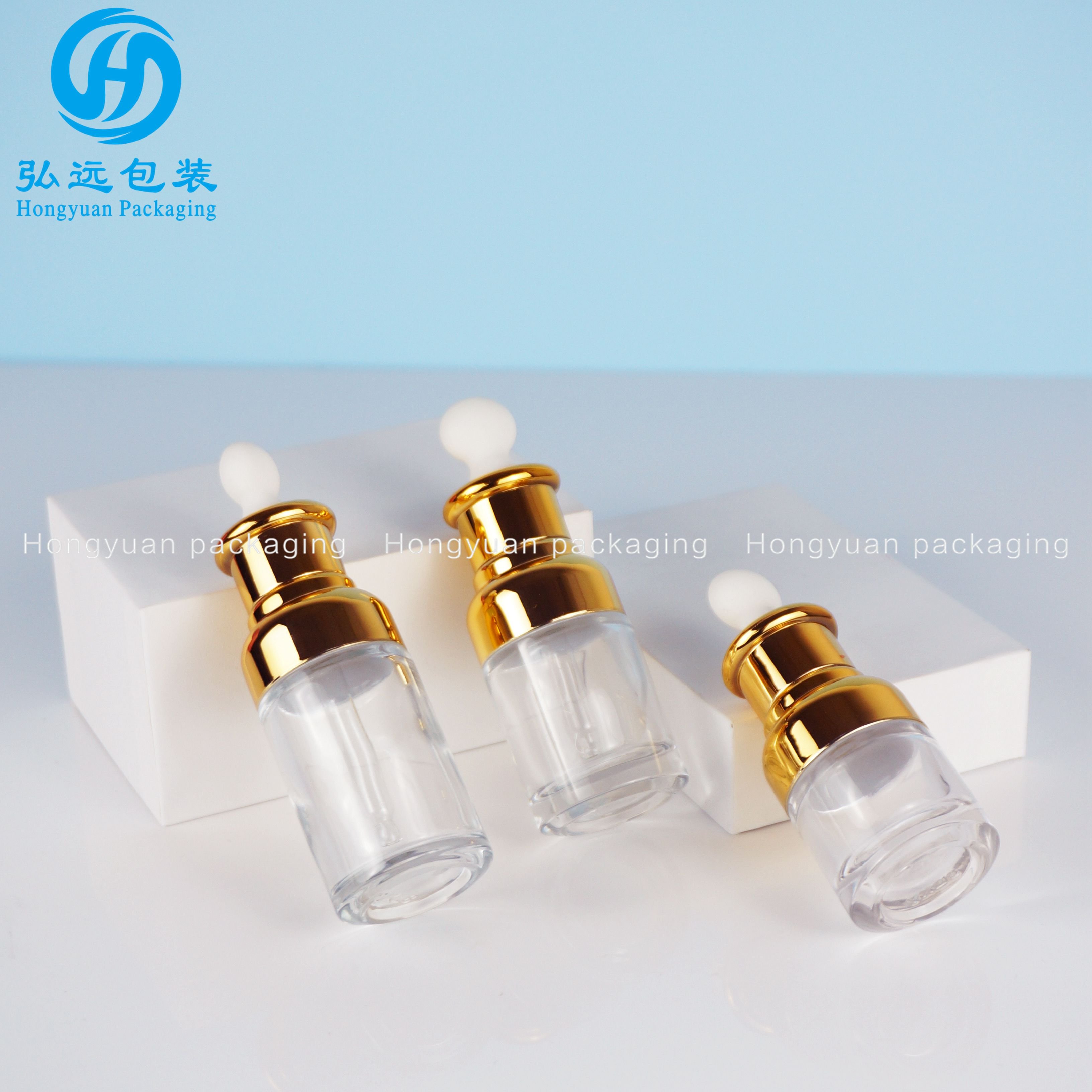 Dropper Glass Bottle in Stock 20ml 30ml 50 ml Glass water Bottles and oil bottle of skincare packaging