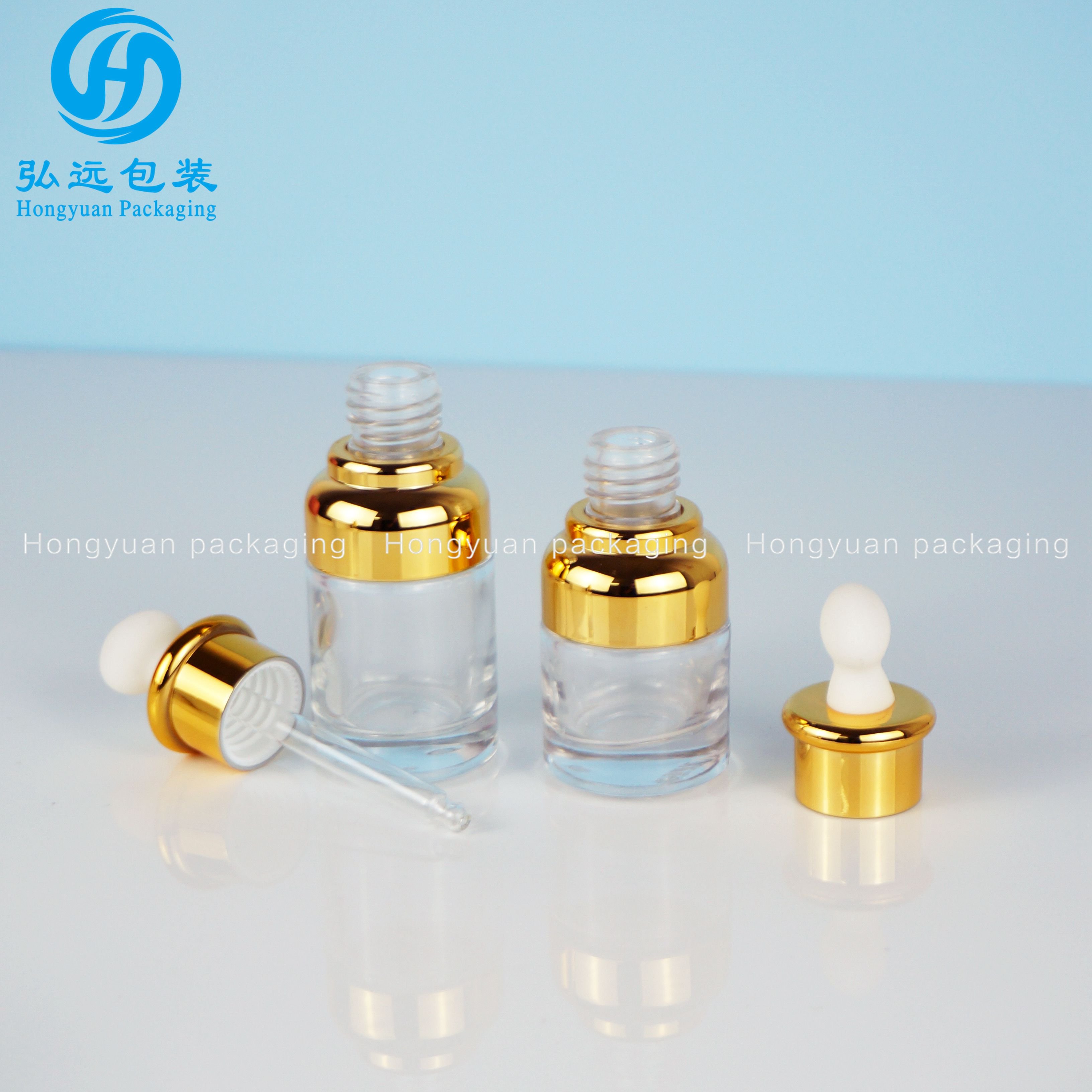Dropper Glass Bottle in Stock 20ml 30ml 50 ml Glass water Bottles and oil bottle of skincare packaging