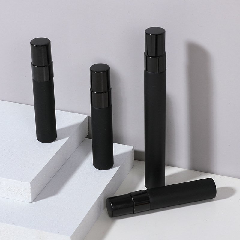 Wholesale Factory Travel 5ml Matte Black Perfume Glass Spray Bottle Mini Pocket Perfume Bottle 10ml
