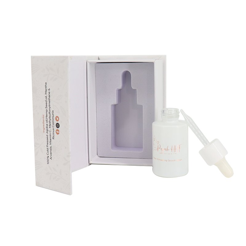 Luxury 1Oz 30Ml 50Ml Brown Black White Pink Essential Oil Serum Bottle Glass Dropper Bottles With Cosmetic Packaging Paper Box