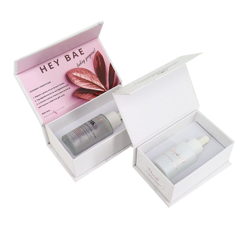 Luxury 1Oz 30Ml 50Ml Brown Black White Pink Essential Oil Serum Bottle Glass Dropper Bottles With Cosmetic Packaging Paper Box