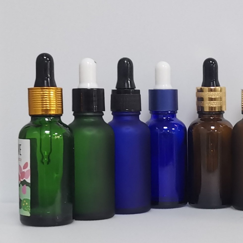 Dark Green Essential Oil Glass Bottle with Dropper Manufacturer