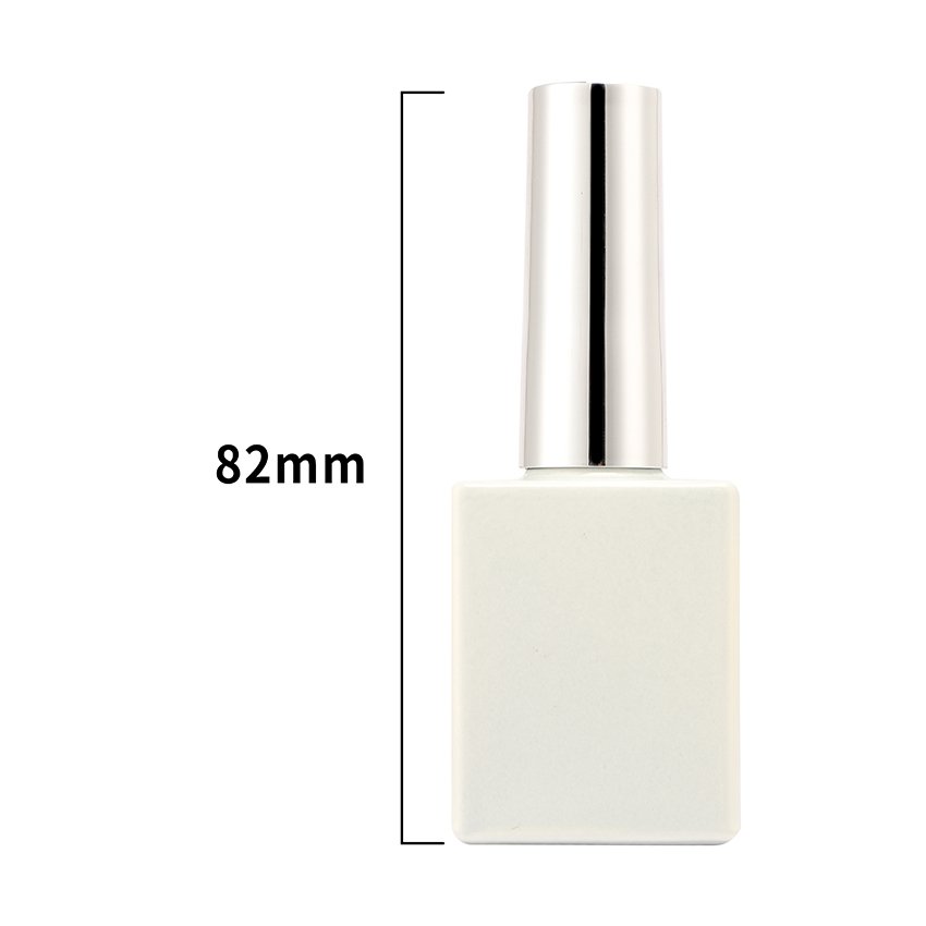 15ml mini empty glass uv gel painted bottle square nail polish bottles with cap brush