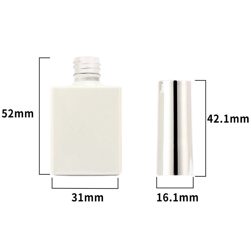 15ml mini empty glass uv gel painted bottle square nail polish bottles with cap brush